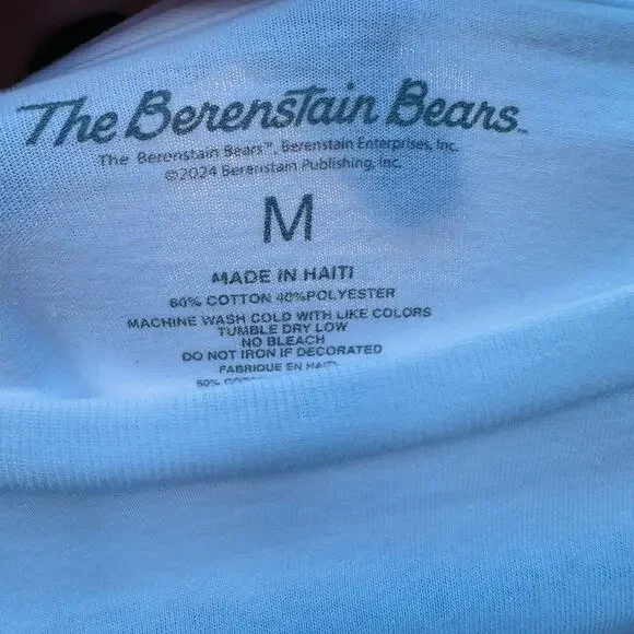 The Berenstain Bears Women's White Cotton Short Sleeve T-Shirts Size Medium - Picture 3 of 3